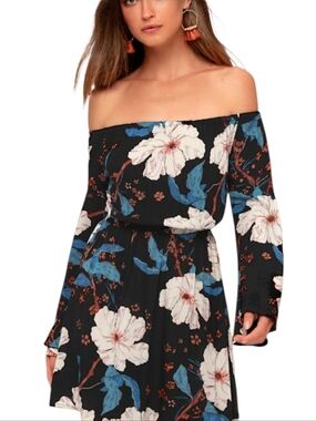 NWT Billabong white floral off the shoulder dress size S